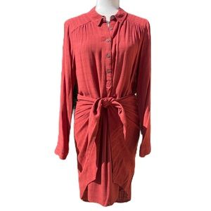 Anthropologie Tie Front Shirt Dress by Maeve size 4 or 6
